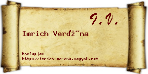 Imrich Veréna névjegykártya
